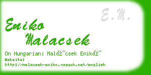 eniko malacsek business card